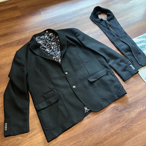 ROBERT GRAHAM Jetset II Blazer Removable Vest Black Men's Size 52 Tall - Picture 8 of 16